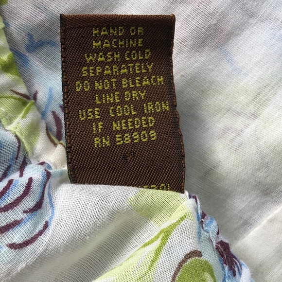 Copper Key Sleeveless Floral Ivory Blue Green Top - Picture 5 of 5